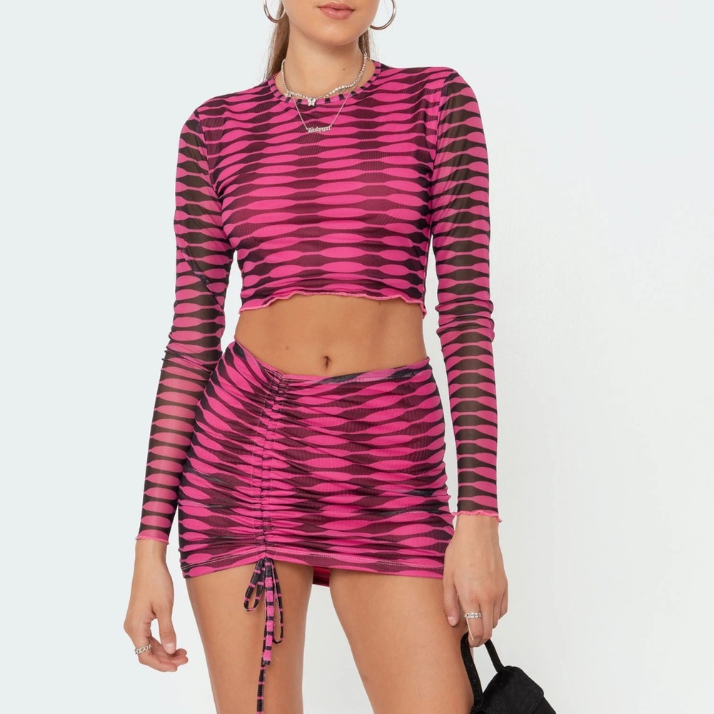 Edikted Mesh Long Sleeve Top
